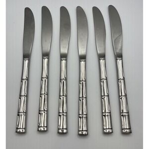 Reed & Barton Rebacraft ROYAL BAMBOO Set of 6 Dinner Knives Stainless Japan‎